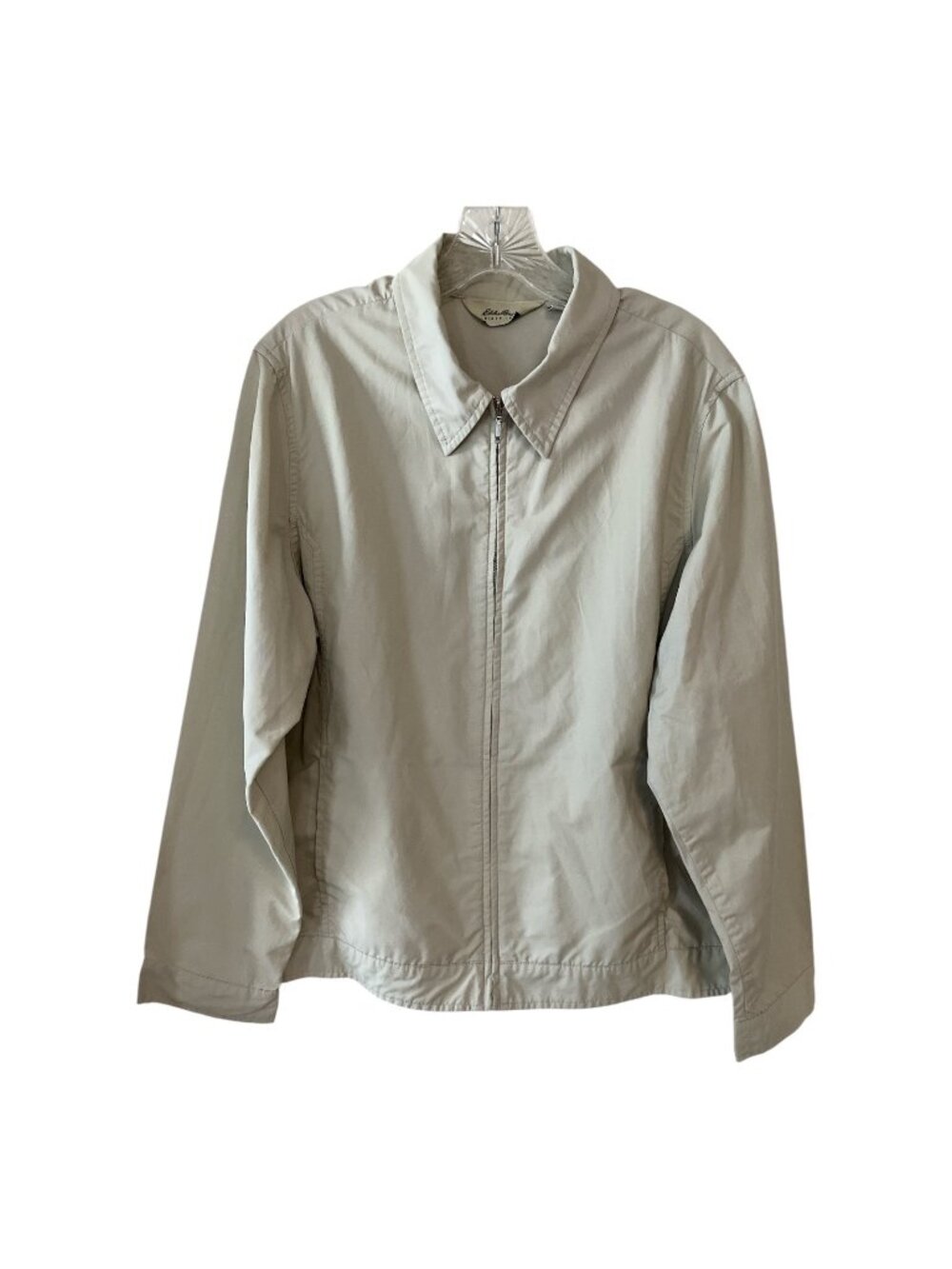 Eddie Bauer Men’s XL Beige Cotton Nylon Lightweight Zip Jacket